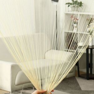 String Curtain Fringe Panel Thread Strip Backdrop Divider for Decor Yellow